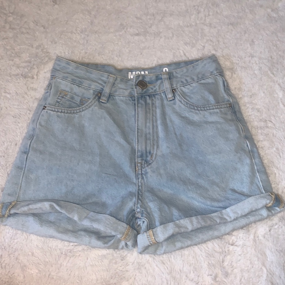 Ultra high rise mom jean shorts